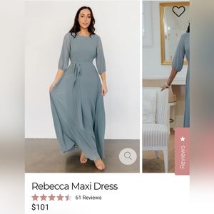 BalticBorn XL Dusty Blue Maxi Dress "Rebecca"